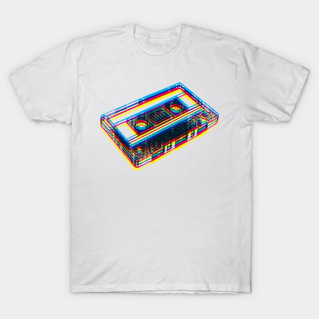 Offset Cassette Tape T-Shirt by Wright Art